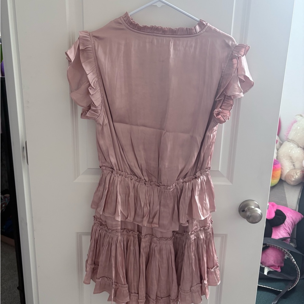 Blush Pink Ruffled Mini Dress - Picture 2 of 3
